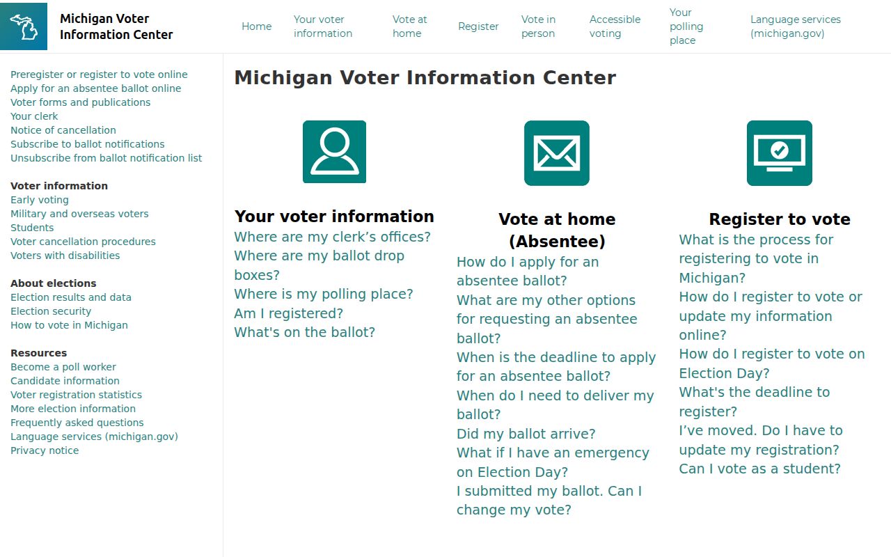 Lansing residents directory Michigan voter lookup screen